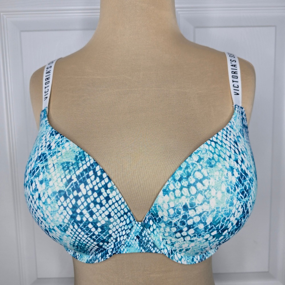 Victorias Secret Lightly‎ Lined Demi Bra Snakeskin Print Adjustable Straps 36D